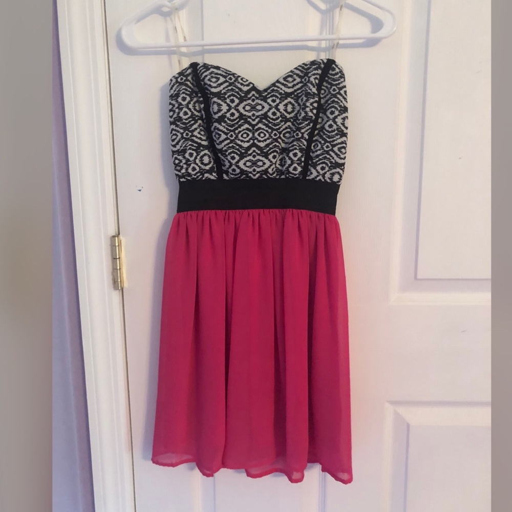 Trixxi Pink and Aztec Dress